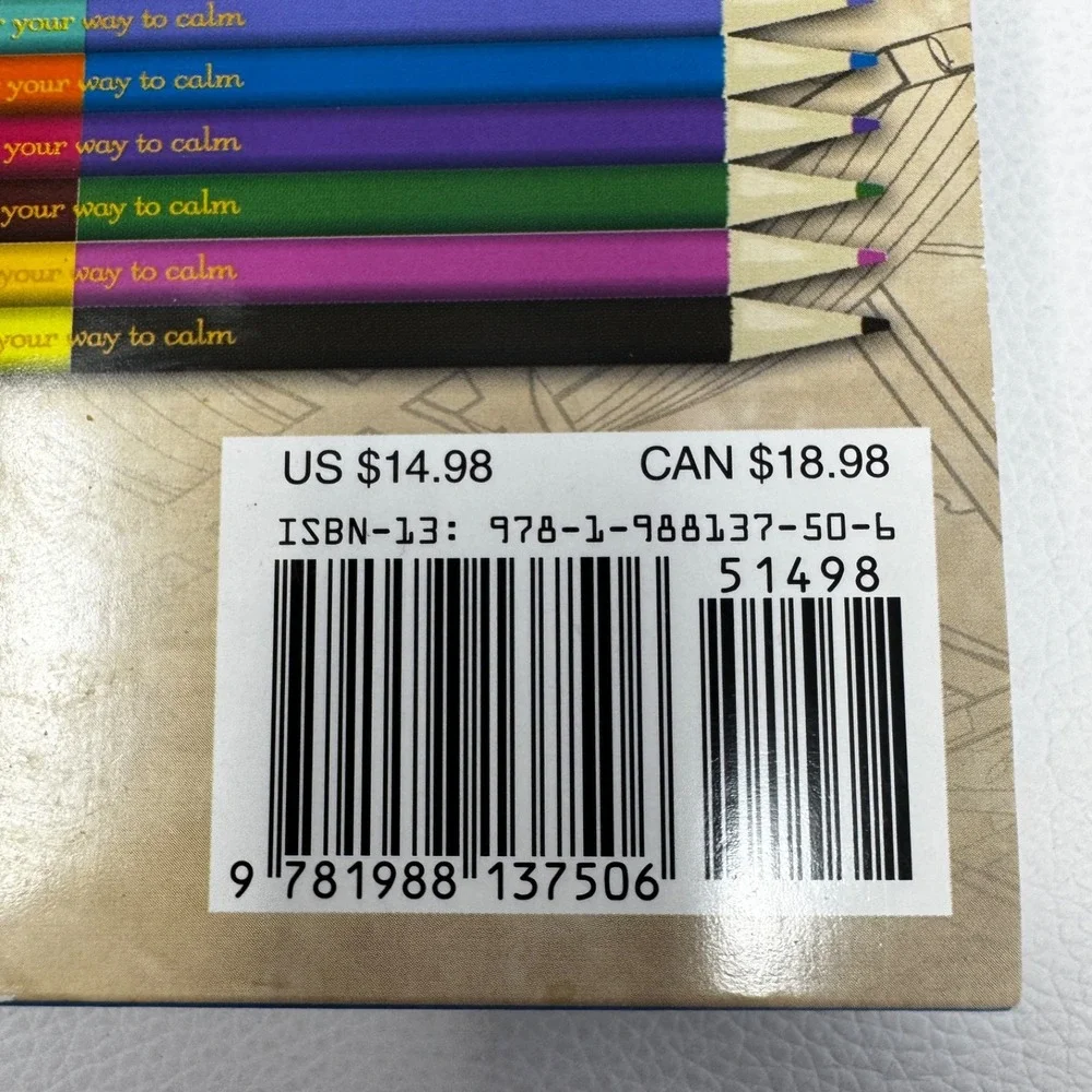 Island Breeze Adult Coloring Book w/24 Color Pencils Sharpener Detachable Sheets